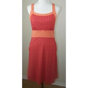 CABELAS UPF 30 Athletic DRESS - Size SMALL - Orange Print Sundress Hiking